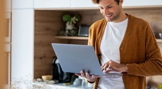 A man using a laptop