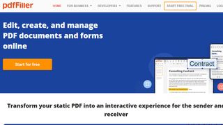 Website screenshot for pdfFiller