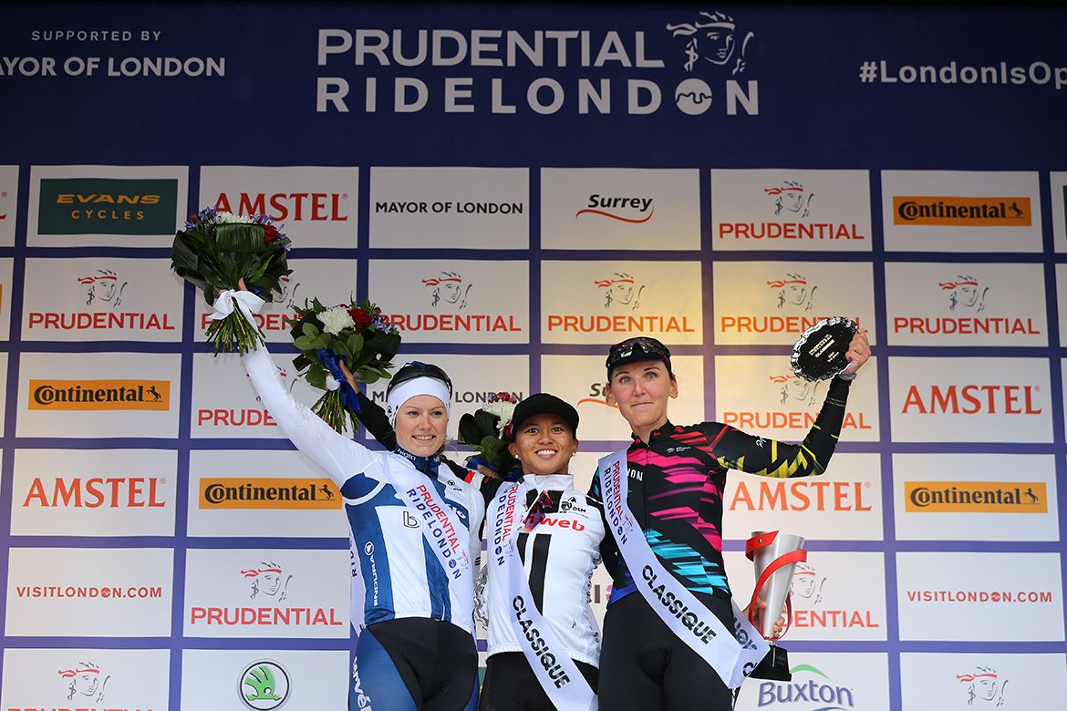 The final podium of the 2017 RideLondon Classique