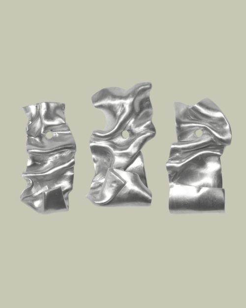 Wall Hooks in Silver, Set of 3 