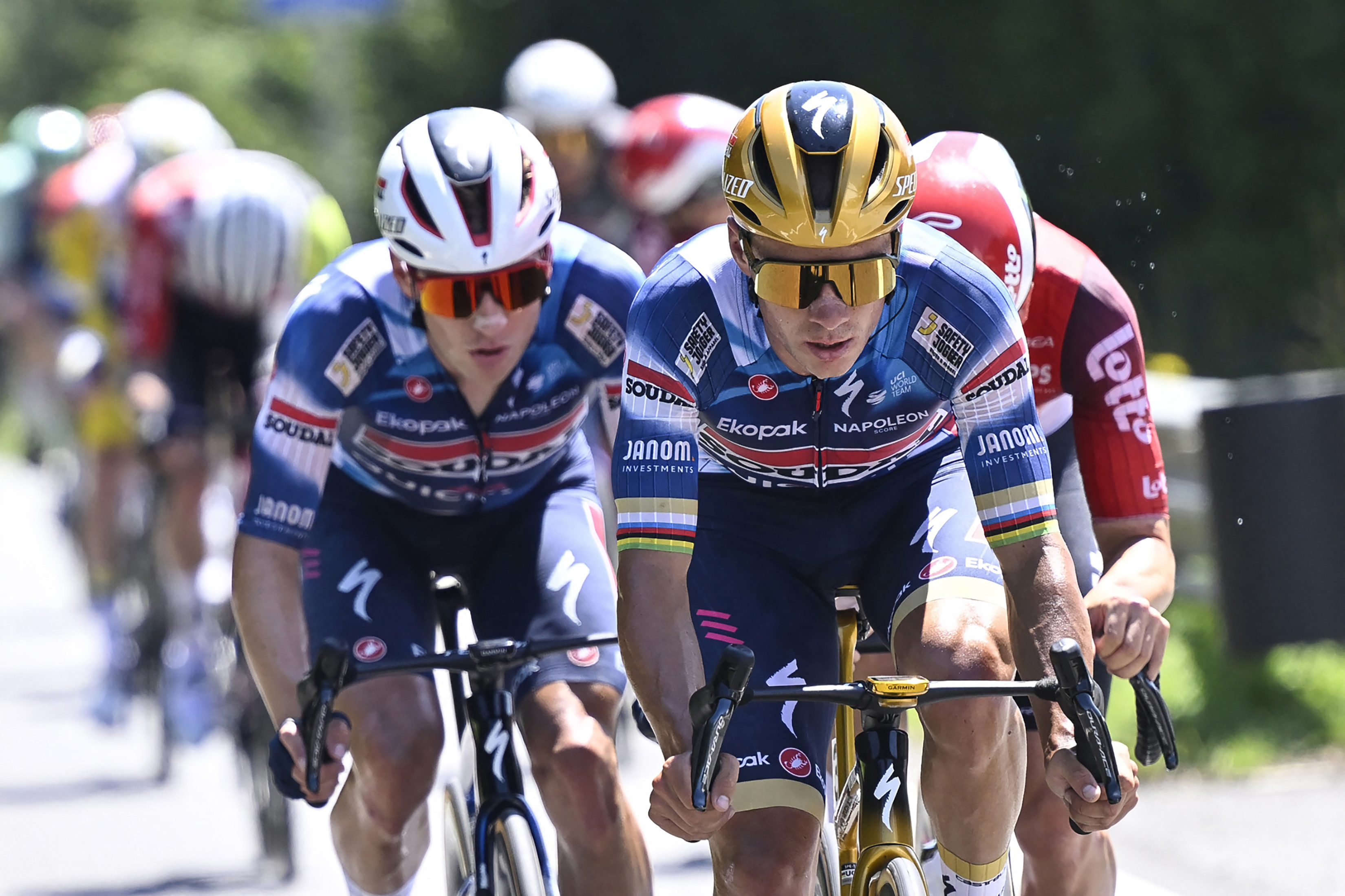 Remco Evenepoel and Ilan Van Wilder ride together