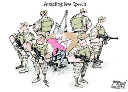 Editorial cartoon World Free Speech