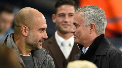 Man City manager Pep Guardiola and Tottenham boss Jose Mourinho 