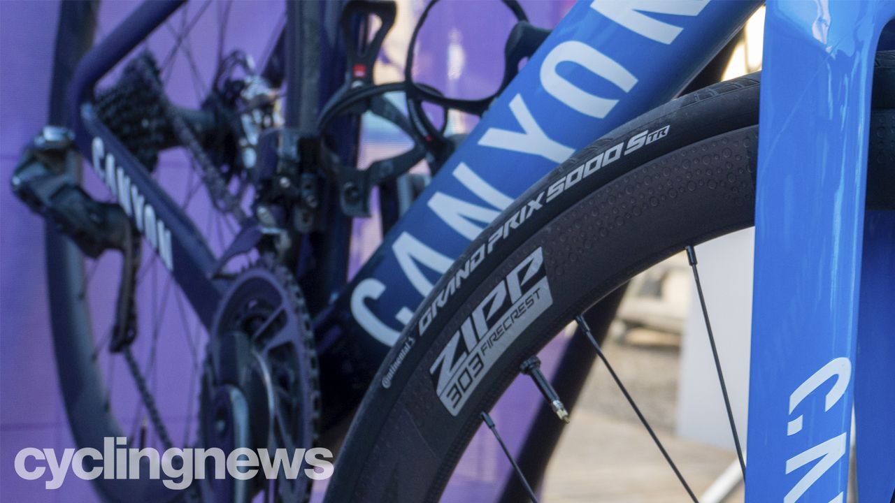 Podium bikes at the women's Omloop Het Nieuwsblad