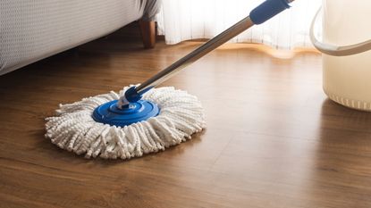 a mop on a wood floor