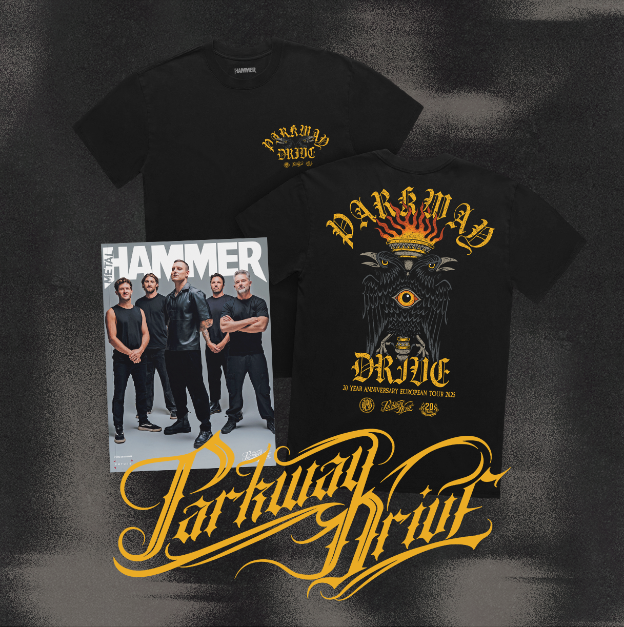 Parkway Drive on the cover of Metal Hammer, plus a t-shirt featuring the band logo
