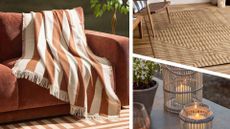 composite of different soft furnishing for garden use