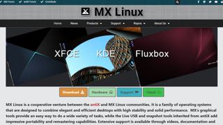 MX Linux website screenshot