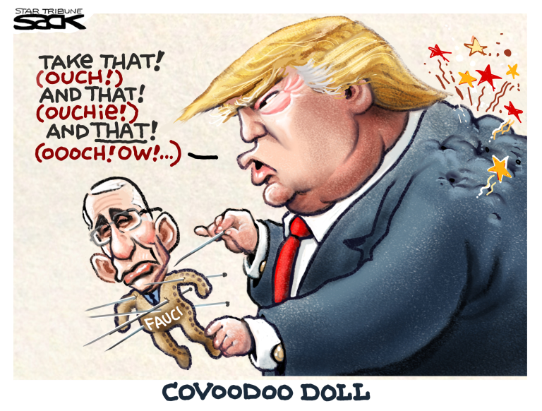 Political Cartoon U.S. Trump Fauci COVID