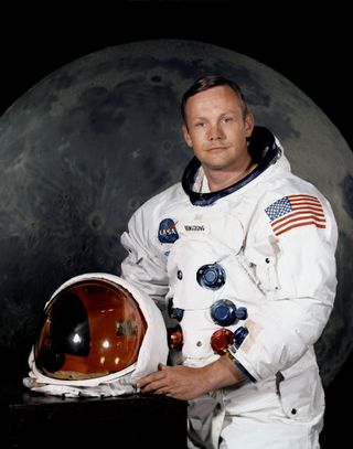 Neil Armstrong stands for a formal portrait. Armstrong, the "reluctant American hero" was the first human to ever set foot on the surface of the moon. In "I Am Neil Armstrong," a new children's book, Armstrong's story aims to inspire young people to work hard and get back up when they fall.