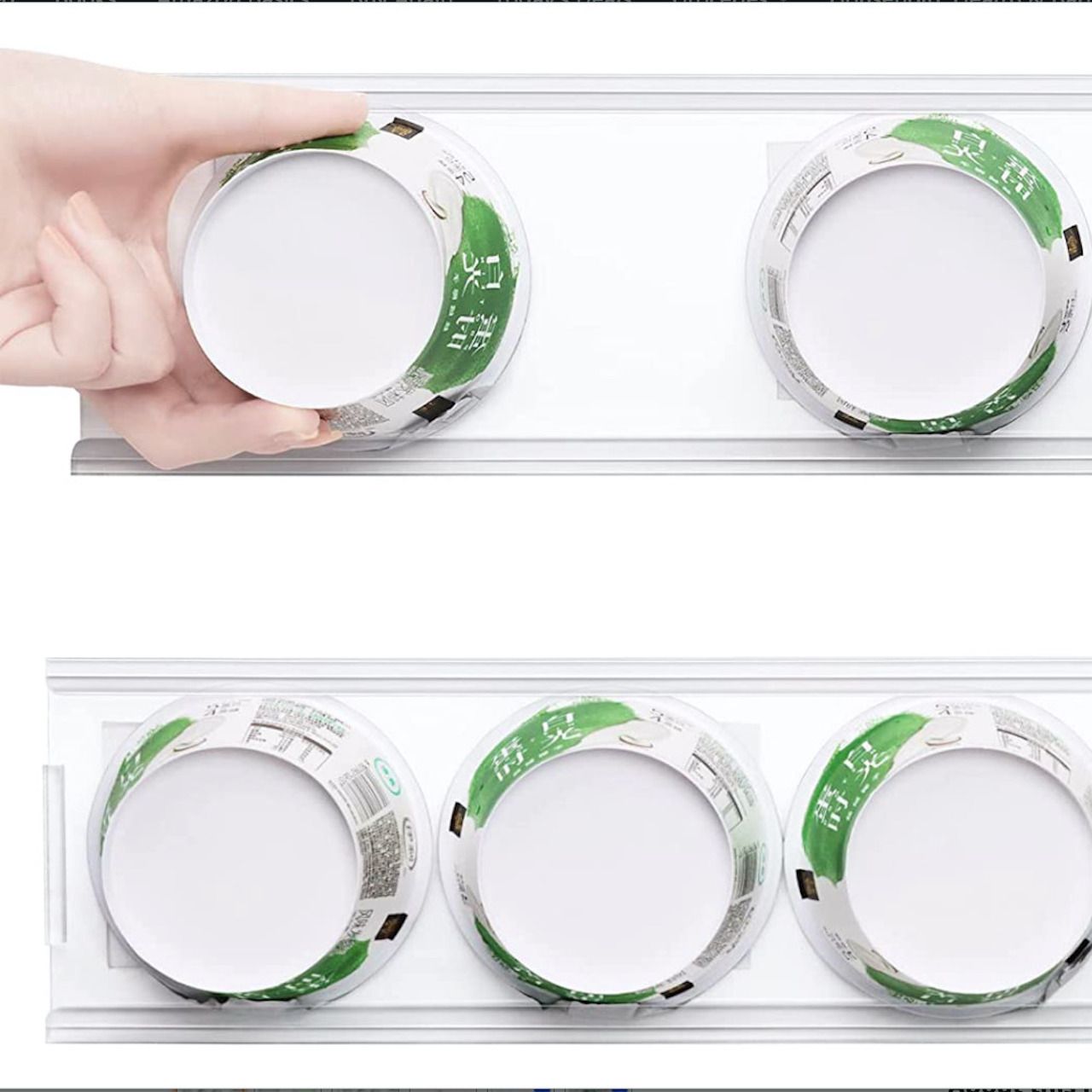 Slider organizer dengan wadah yogurt