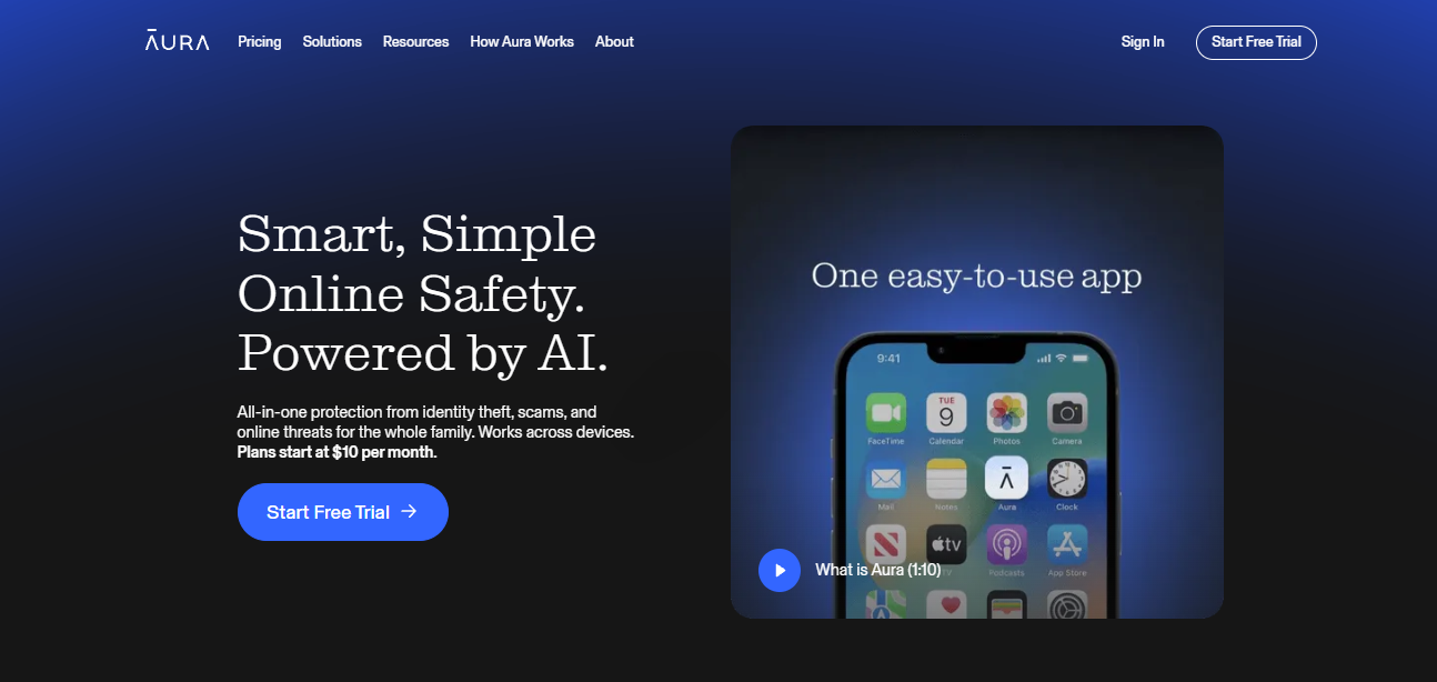 Aura ID theft protection and data removal service