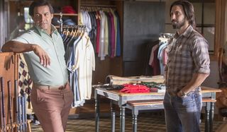 This Is Us Milo Ventimiglia Jack smiling in a clothes shop