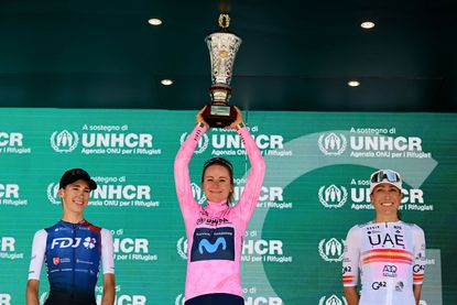 Annemiek van Vleuten (Movistar) Celebrates winning the 2022 Giro Donne
