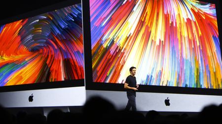 John Ternus, Apple SVP of hardware, presenting at WWDC in 2017