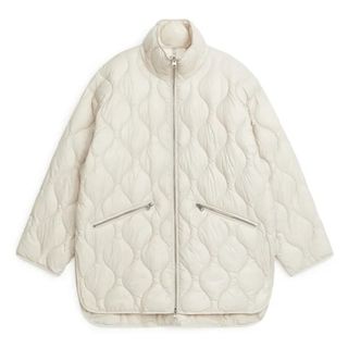 arket white quilted jacket