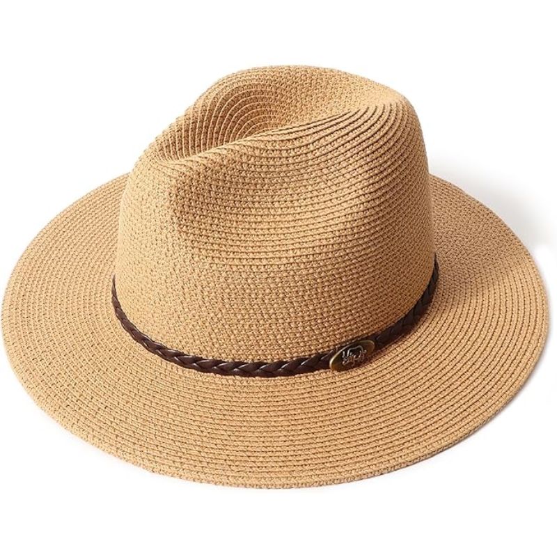 Fedora hat with belt trim