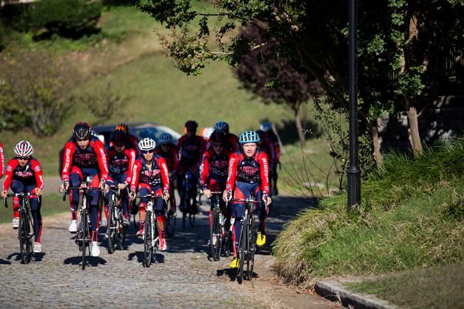 Team USA checks out the 2015 Worlds road race course in Richmond