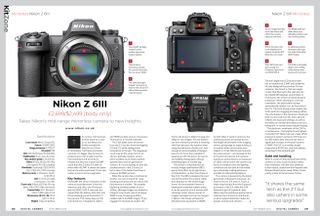 The first two pages of the Nikon Z 6III review, in the September 2024 issue of Digital Camera magazine