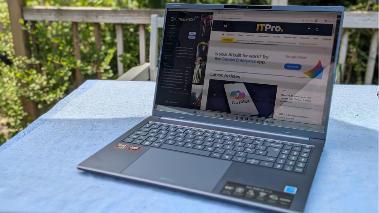 The Acer Swift Go 16 AI on a desk