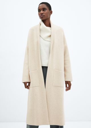 Oversized Knitted Coat With Pockets