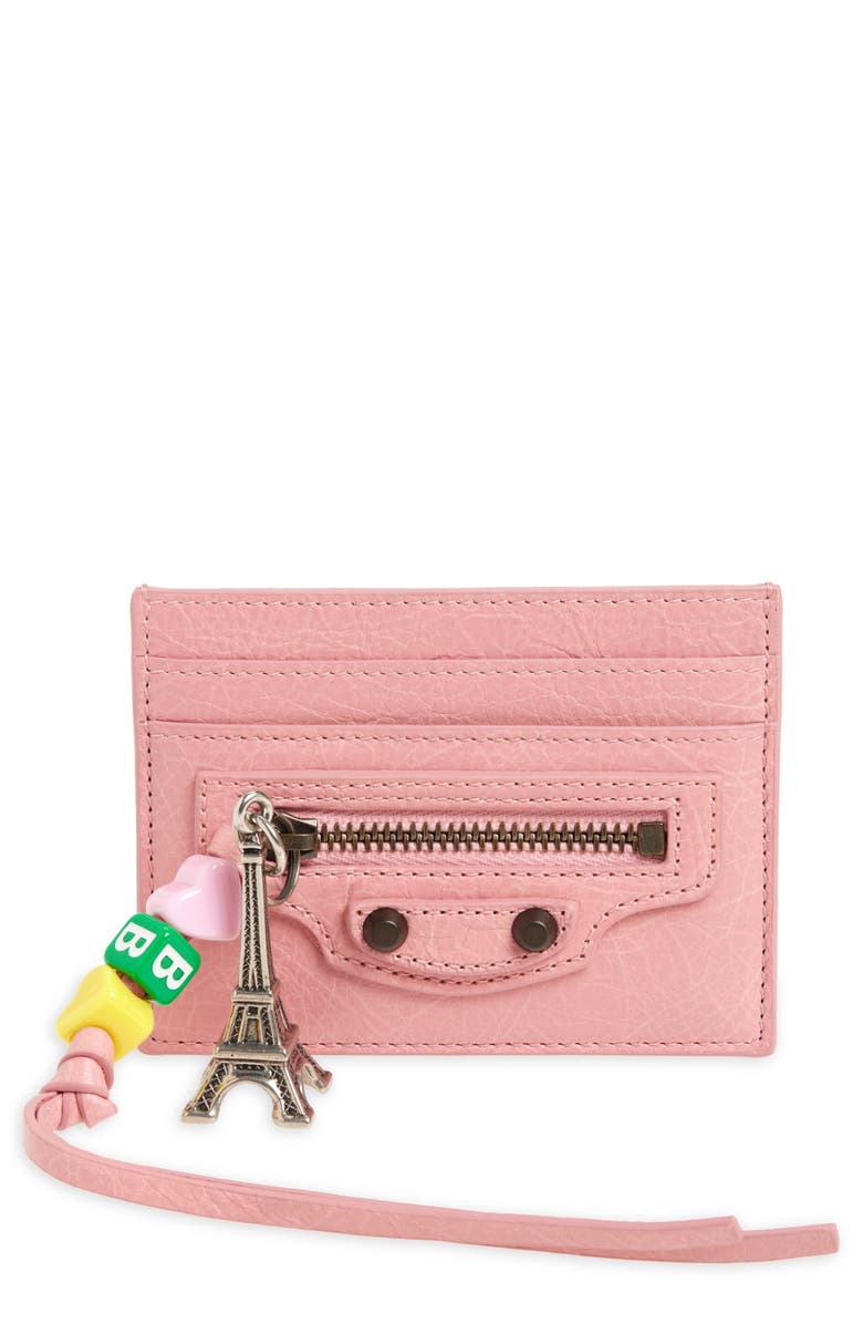 Le City Charm Crackled Leather Card Case