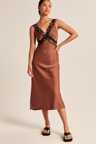 Abercrombie silk slip dress