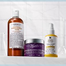 Kiehls products on bathroom tabletop