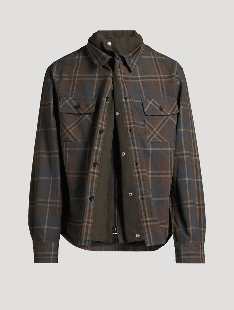 Layered Plaid Shirt Jacket