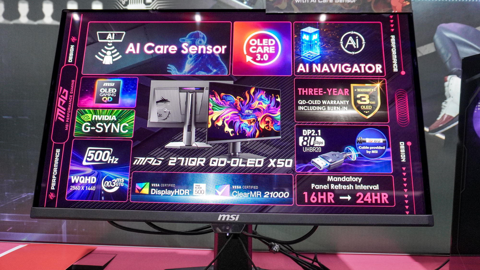 The MAG 272QP QD-OLED X50 gaming monitor at Computex 2025