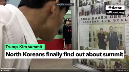 North Koreans reading about Trump/Kim summit.