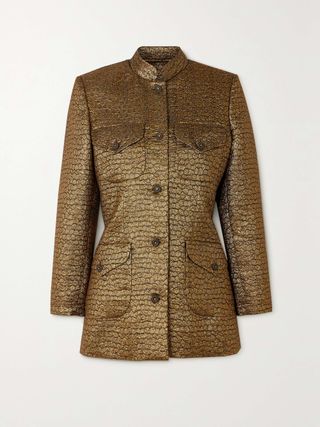 + Net Sustain Raja Crystal-Embellished Metallic Jacquard Jacket