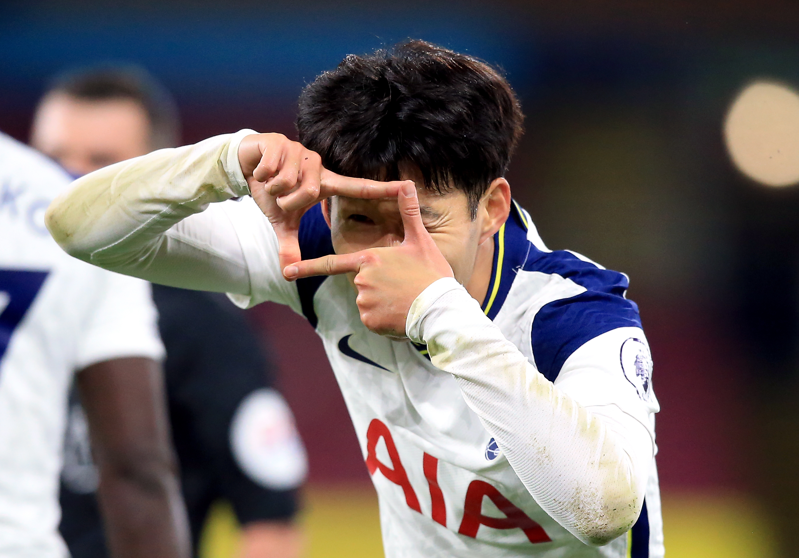 Tottenham Hotspur’s Son Heung-min celebrates scoring his side’s first goal of the game during the Premier League match at Turf Moor, Burnley