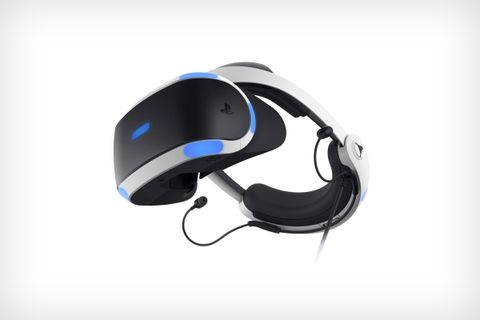 Image shows a photo of a PSVR headset - PlayStation VR review