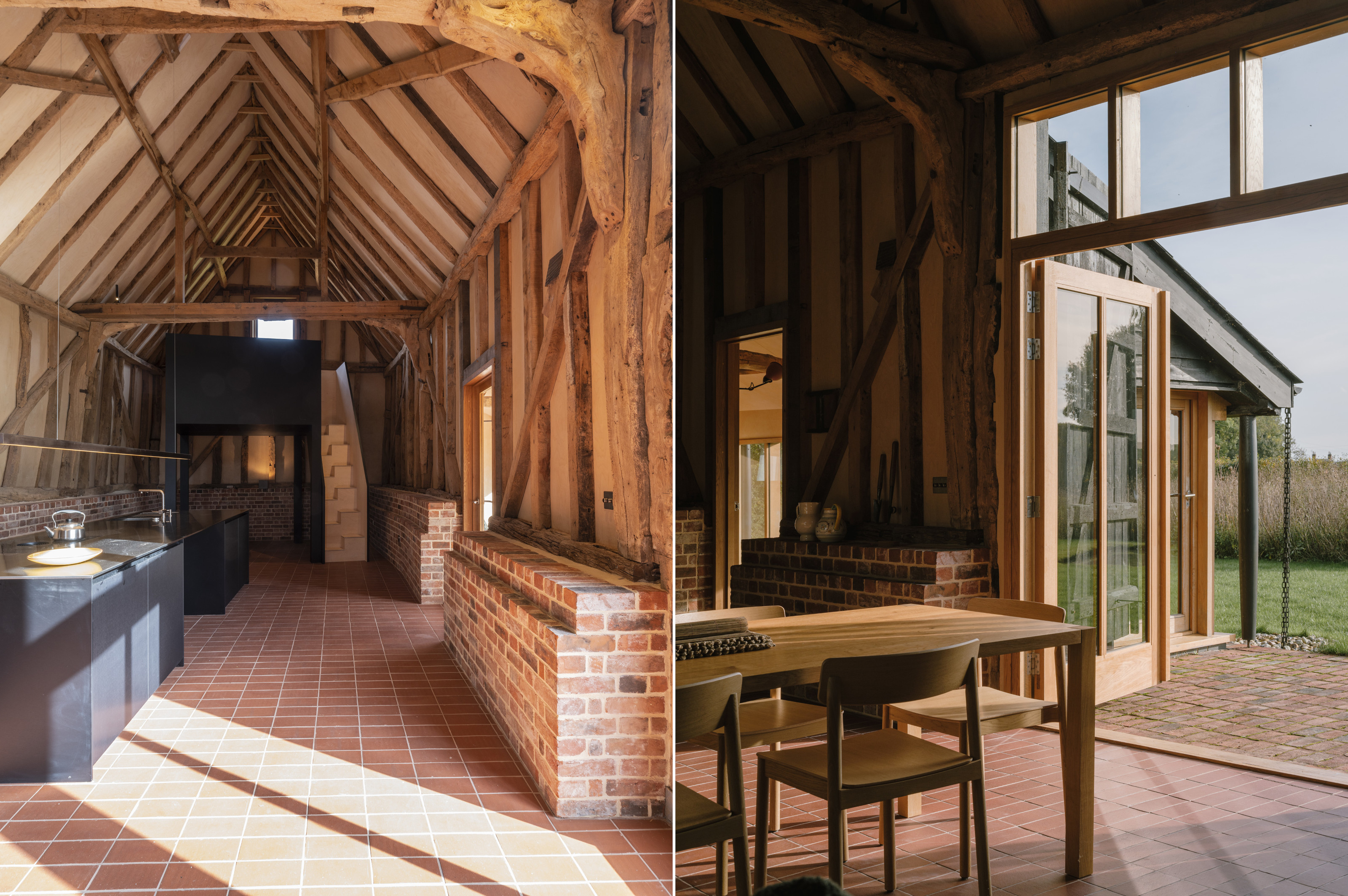 Two views of Jankes Barn by Lynch Architects