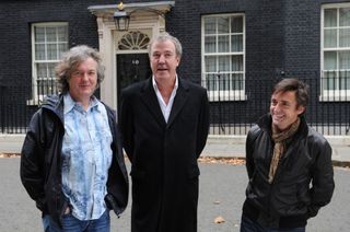 Top gear presenters James May, Richard Hammond and Jeremy Clarkson