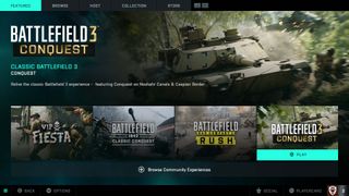Battlefield 2042 Portal hub menu
