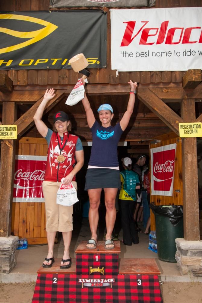 Lumberjack 100 women's singlespeed podium