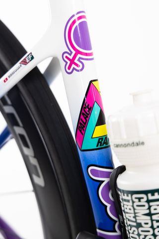Close up details from the EF x Palace cannondale bikes