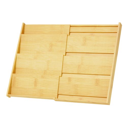 4-Tier Expandable Bamboo Spice Drawer Organizer
