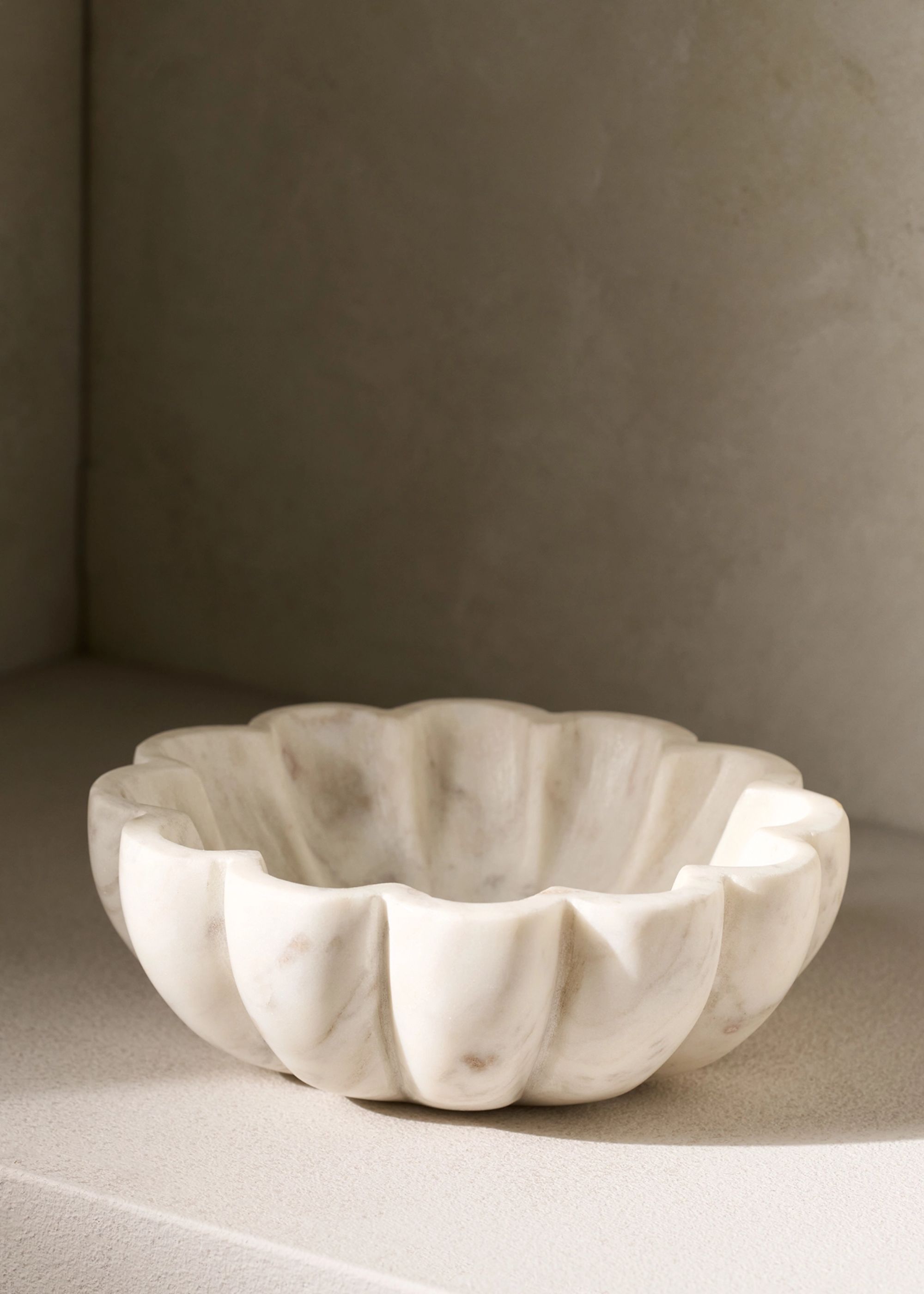 The White Company UK, Larton Scalloped Marble Bowl | Decorative Accessories | the White Company