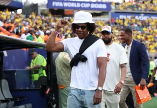 PHILADELPHIA, PENNSYLVANIA - JUNE 14: Jay-Z is seen before the FIFA World Cup 2026 Group E match between Cote D'Ivoire and Ecuador at Philadelphia Stadium on June 14, 2026 in Philadelphia