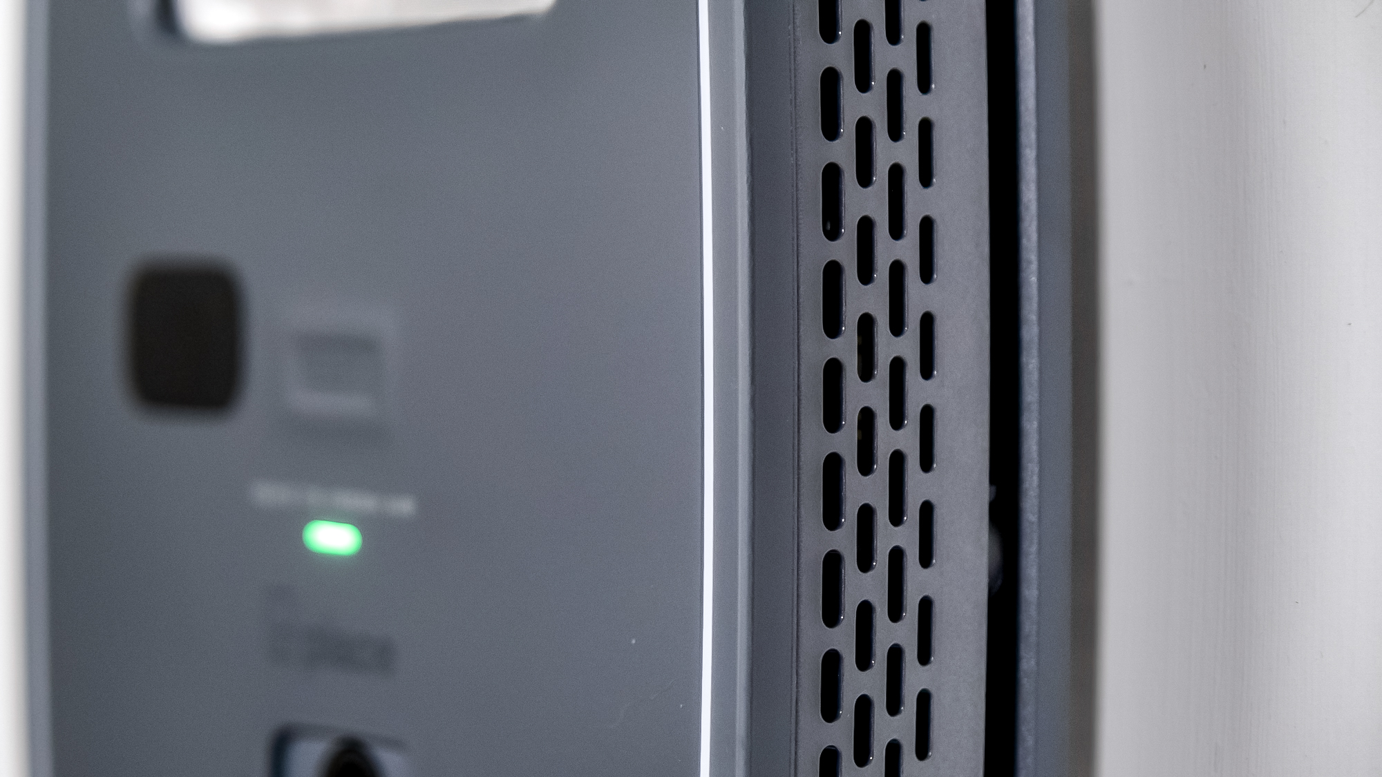 The side of a Place garage alarm