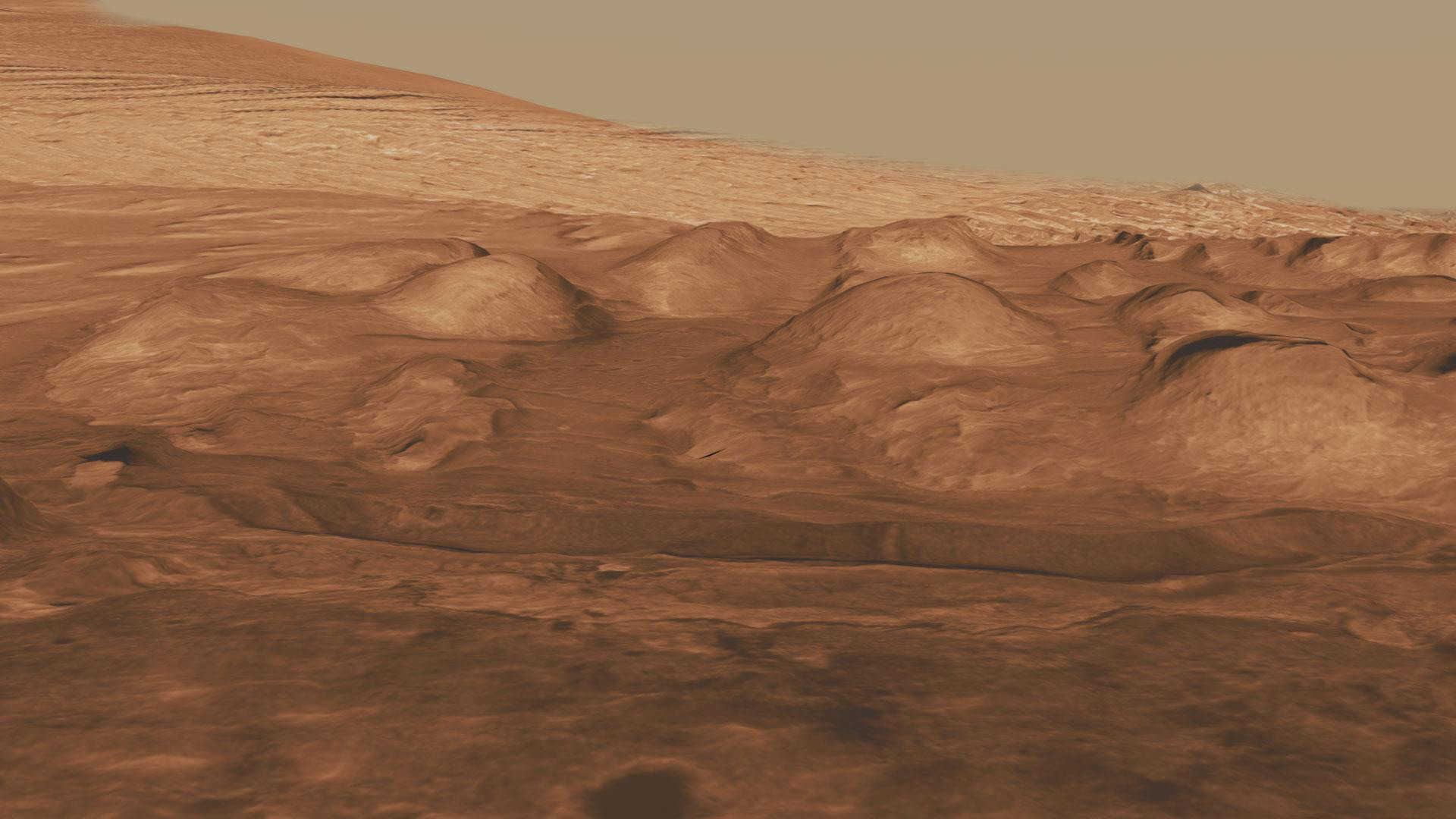 Rock Layers in Lower Mound in Gale Crater