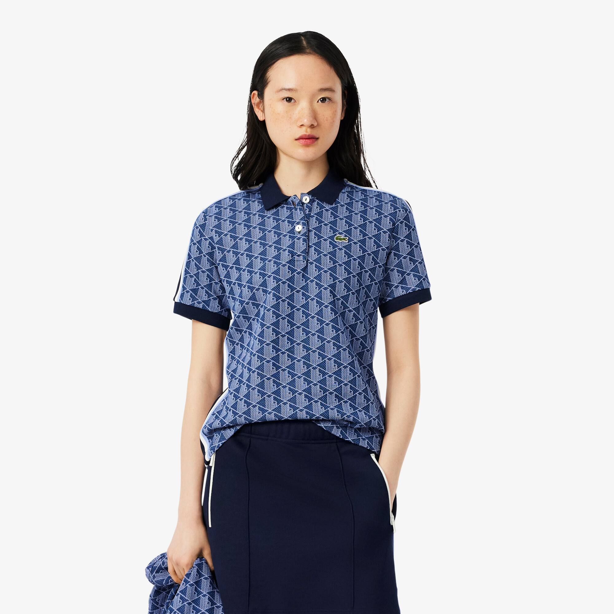 Slim Fit Monogram Jacquard Polo Shirt