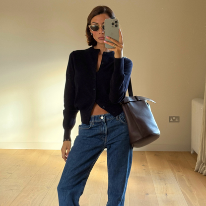 An image of a woman wearing updated fall outfit 2026