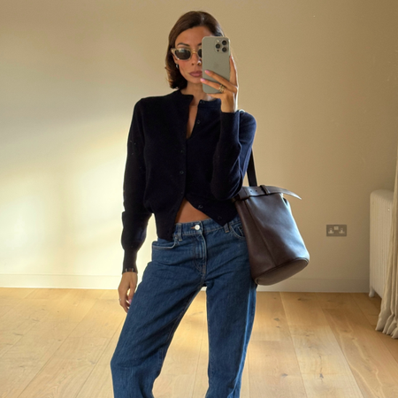 An image of a woman wearing updated fall outfit 2026