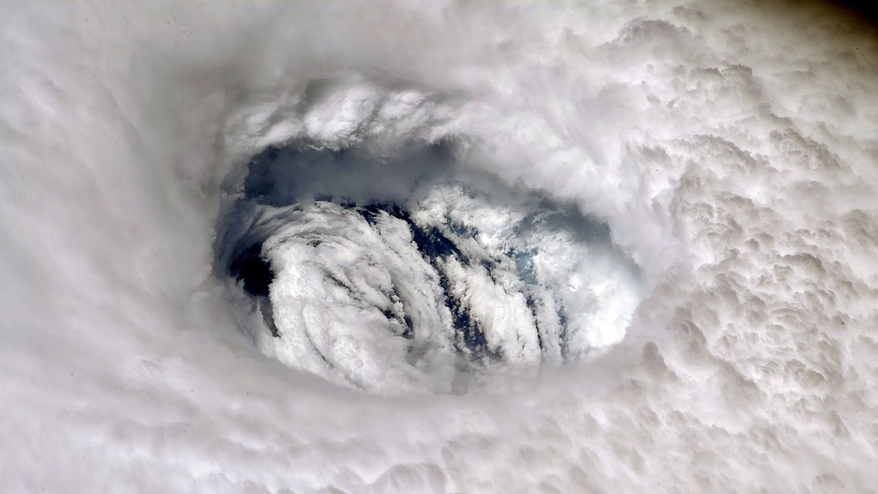 NASA astronaut Nick Hague shared this view of Hurricane Dorian from the International Space Station on Sept. 2, 2019. "You can feel the power of the storm when you stare into its eye from above," Hague tweeted. "Stay safe everyone!"