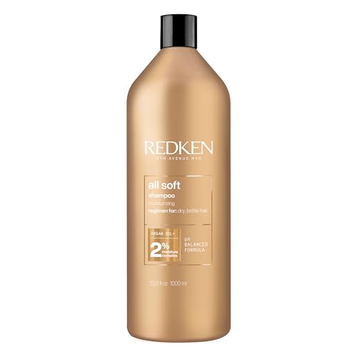 Redken All Soft Shampoo - Moisturizes &amp;amp; Hydrates Dry, Brittle Hair, Gently Cleanses &amp;amp; Softens, Adds Shine, With Argan Oil, Safe for Color-Treated Hair, Sulfate Free