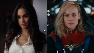 Meghan Markle in Suits and Brie Larson in The Marvels